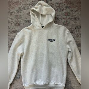 White Cozy Pullover Hoodie with Small Chest Logo